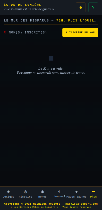 Le Mur des Disparus