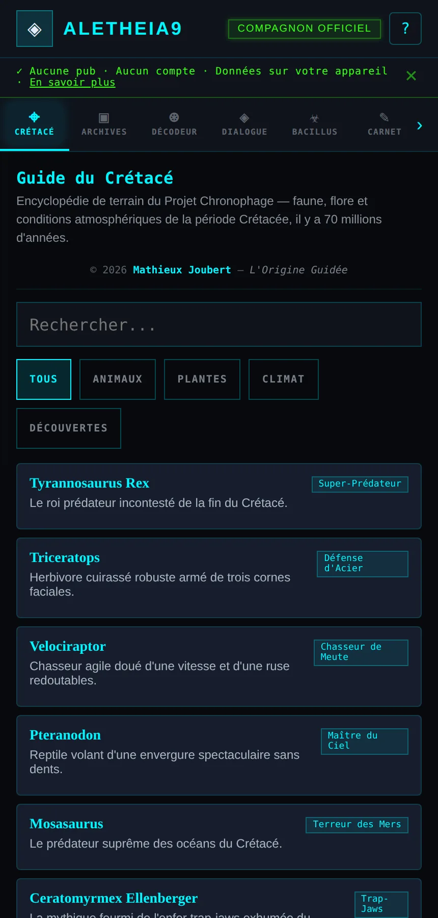 Capture de l'application