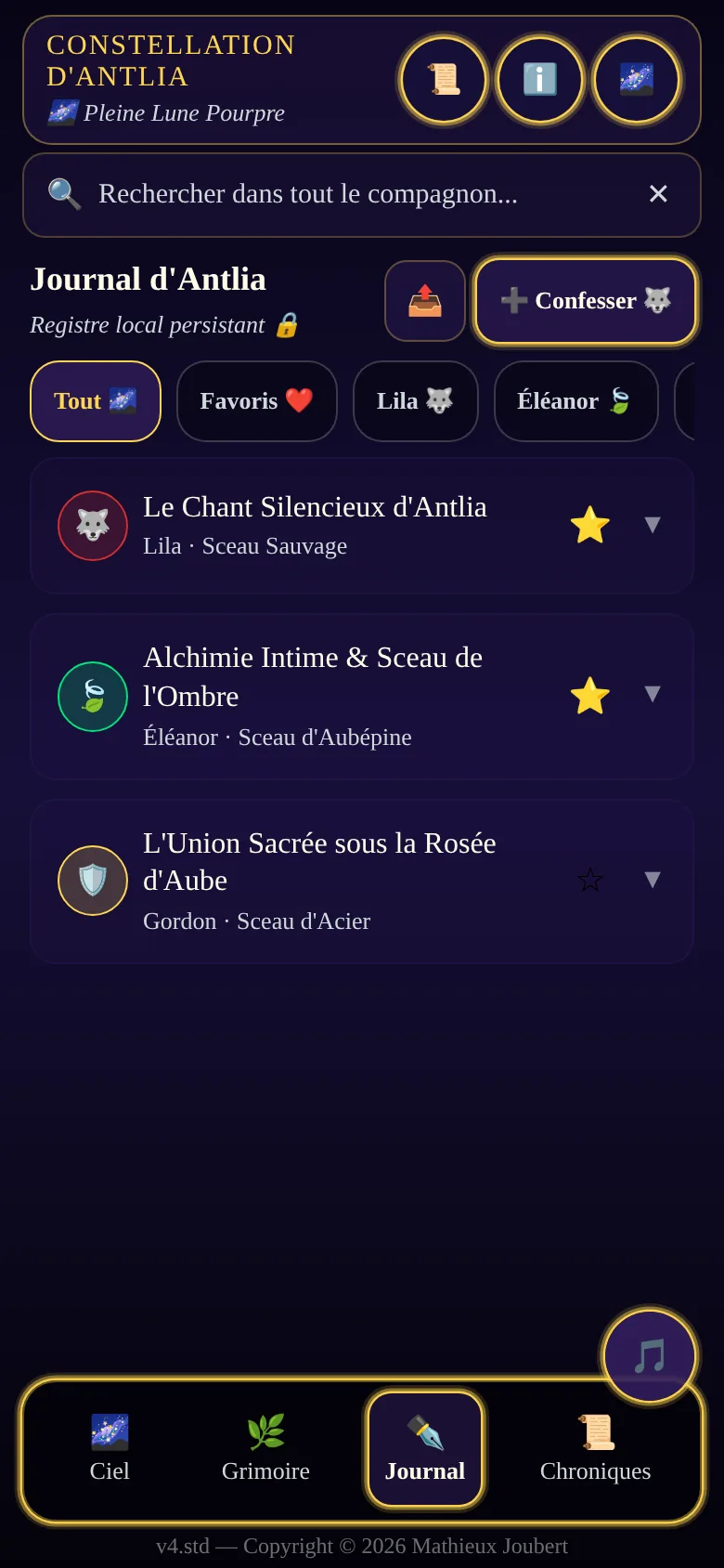 Aperçu de l'application