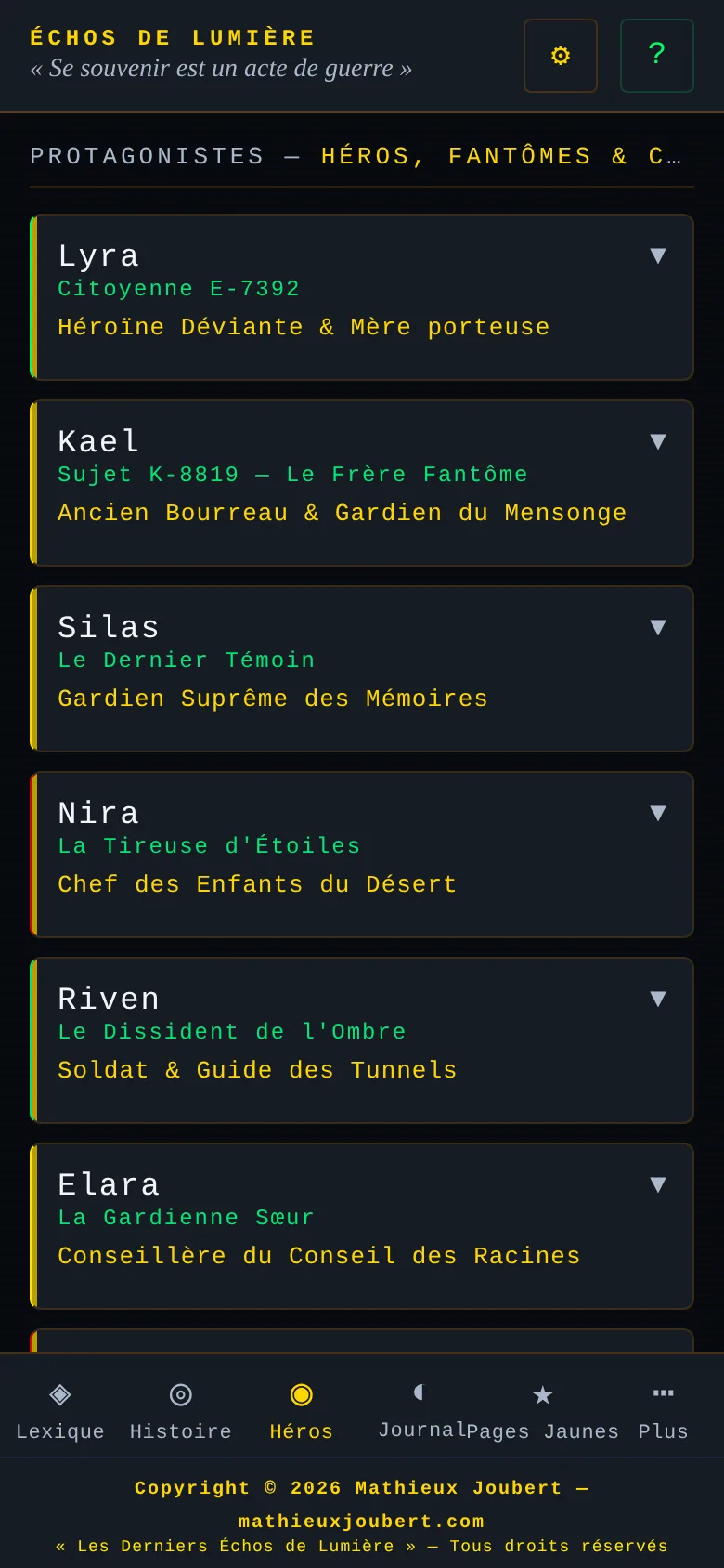 Aperçu de l'application