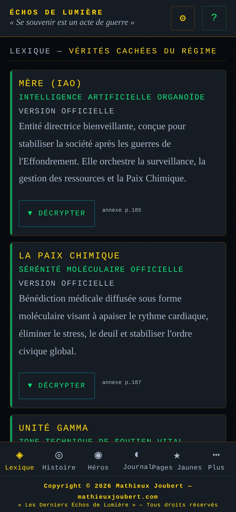Aperçu de l'application