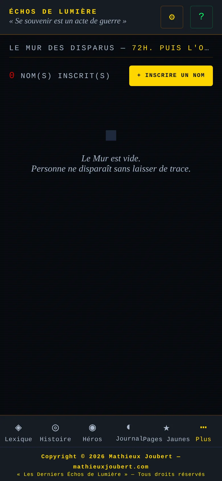 Aperçu de l'application